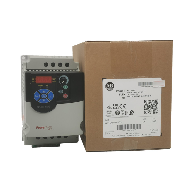 Allen Bradley PowerFlex AC Drive , 2.2 KW 3 HP 22F-D6P0N103 Power Flex 4M